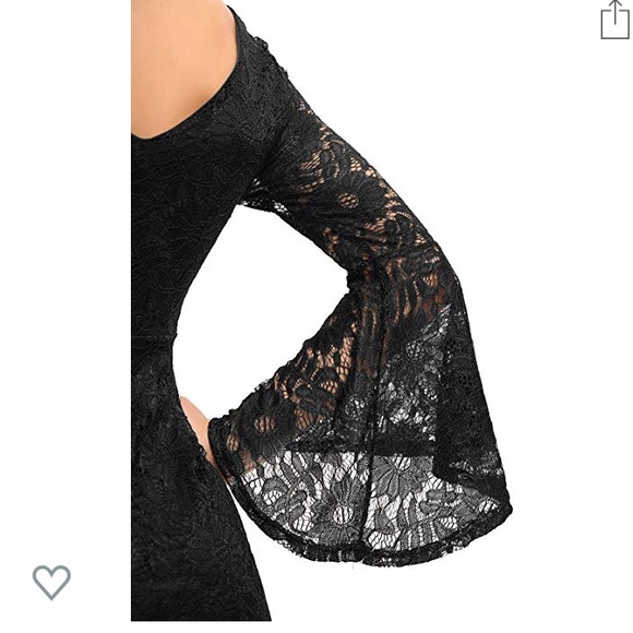 Reversible Bell Sleeve Lace Bodycon Mini Dress - Picture 6 of 6